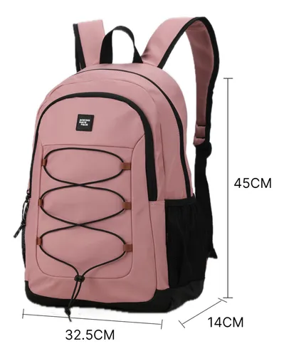 Mochila Liceal Estudiante Aoking Xn3303-5 Color Rosa Diseño de la tela Liso