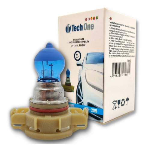 Lâmpada Super Branca Efeito Xênon H16 12v 24w 8500k Tech One