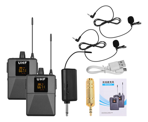 Micrófono Con Receptor De Sistema Uhf Inalámbrico Body-pack