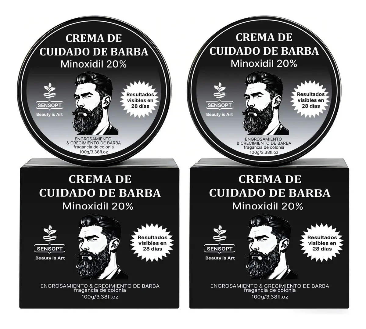 2pcs Balsamo Para Crecer La Barba Minoxidil 20%,engrosamiento Y Crecimiento Del Vello De La Barba