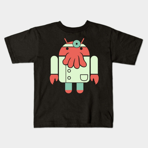 Remera Negra O Blanca Bichos Niño Niña Android A 1