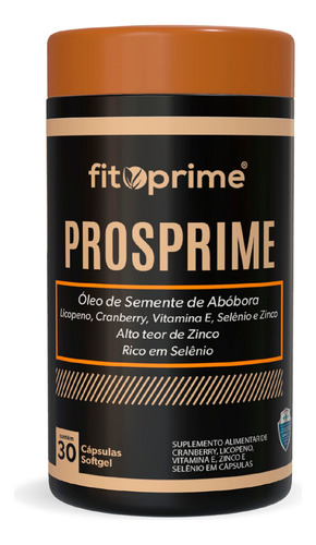 Suplemento Em Cápsulas Óleo De Semente Abóbora Licopeno Selênio Cranberry Vitamina E Zinco ProsPrime Fitoprime 30 Cápsulas Softgel