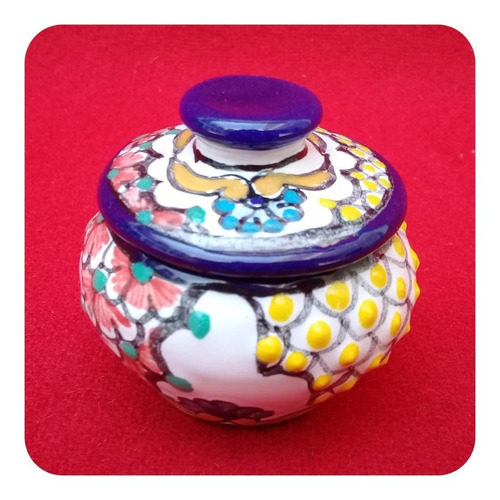 Imagen 3 de 4 de Alhajerito Redondo Mini De Talavera Poblana Color 5 Cm Lhj