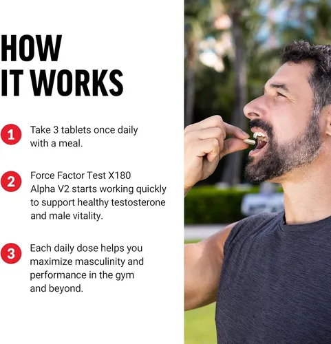 Force Factor Test X180 Alpha V2 T-support Para Hombres, Suplemento T Para Ayudar A Desarrollar Fuerza, Aumentar El Óxid