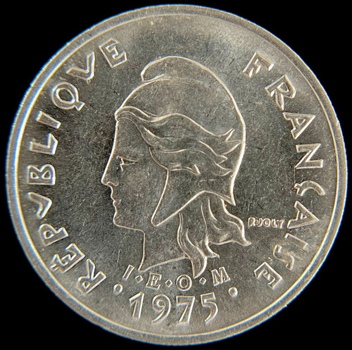 Polinesia Francesa, 10 Francs, 1975. Casi Sin Circular