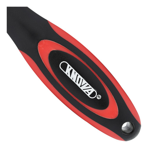 Matraca acodada 1/4" de Acero cromo vanadio recubierto en plástico de alta resistencia con botón 72 dientes color negro acabado mate Modelo KN 1052-S KNOVA