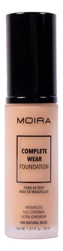 Base De Maquillaje Líquida Moira Complete Wear Foundation Acabado Mate Tono Natural Beige CWF400