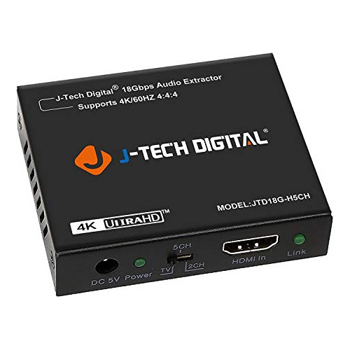 J Tech Digital 4k 60hz Hdmi Audio Extractor Converter S...