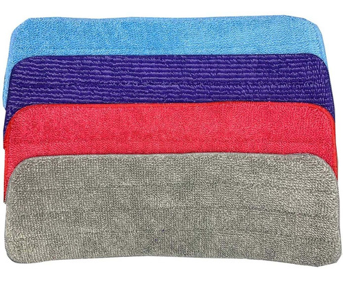 Pack De 4 Almohadillas Lavables Para Fregona De Microfibra,