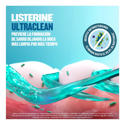 Listerine Ultra Clean Enjuague Bucal 2 De 1.5 Litros