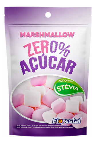 Kit 5 Pacotes Marshmallow Zero Açúcar 70g Cada - Florestal
