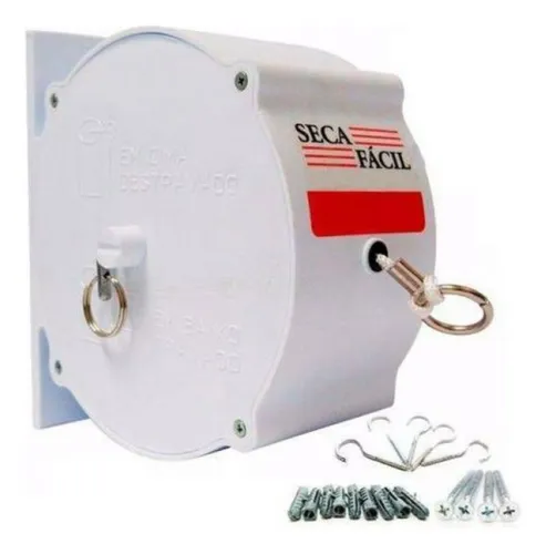 Varal Nylon Retrátil Recolhível De Parede Seca 30m Corda