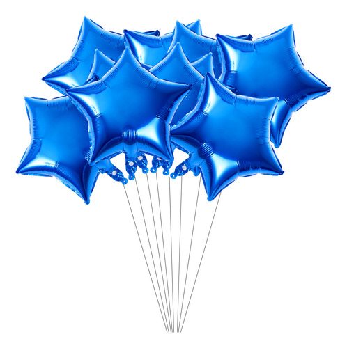 Globos Floreados Azules Con Forma De Estrella De Cinco Punta