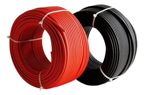 Cable Solar 6 Mm Precio Rollo 100 Metros Rojo / Negro