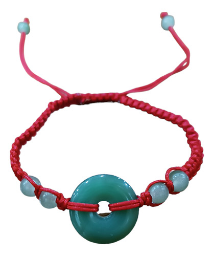 Pulsera Jade De Protección Con Hilo Rojo Ajustable 