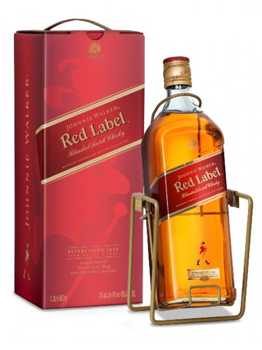 Whisky Johnnie Walker Red Label 3 Litros Caja Con Volcador