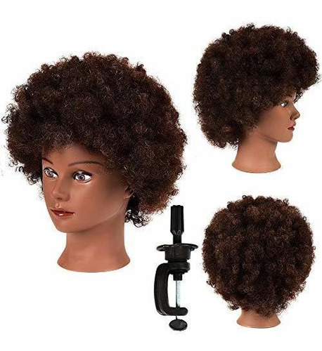 Maniqui Cabeza Cabello Natural Marrón 22 Cm N2 Marrón Oscuro