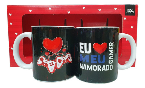 Caneca Dupla Casal Gamer Amor - Presente Dia Dos Namorados