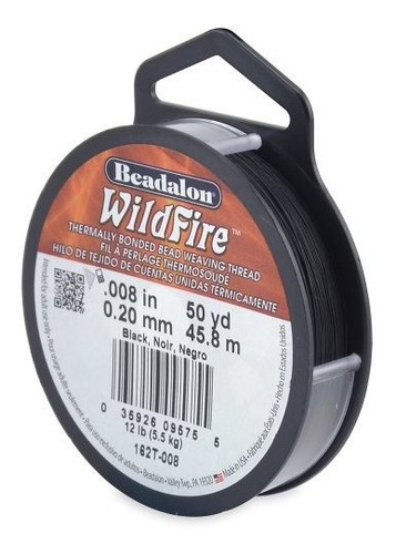 Beadalon Wildfire 008inch Black 50yard