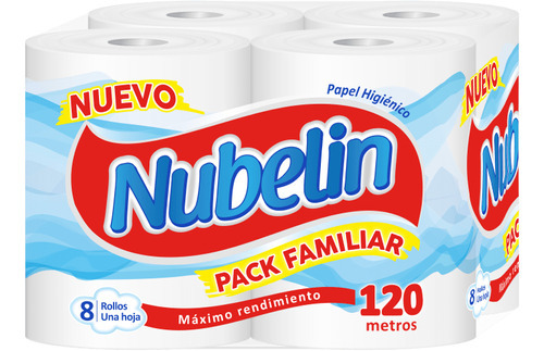 Papel Higienico Nubelin 8 Un (120 M)