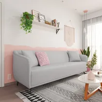 Comprar Sofá Living Confortável 3 Lugares Adams 180cm Linho Cinza