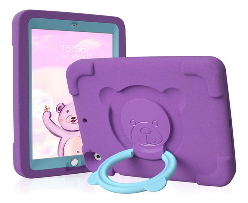 Funda Para iPad 10.2 Pzoz Con Forma Osos Atras Púrpura