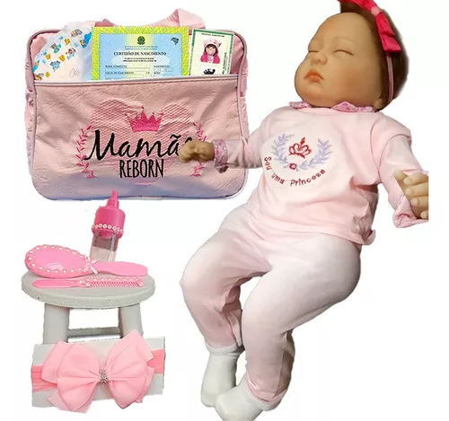 Bebê Reborn Girafinha, 55cm, Bebê Reborn de Silicone COR DOS OLHOS