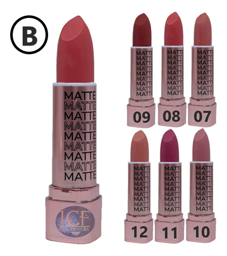 6 Batom Matte Cs3599 B Pink21 Atacado J