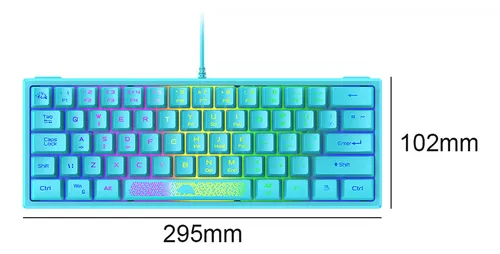 . Teclado Con Cable K61 Rgb 60 Por Ciento Y 62 Teclas For