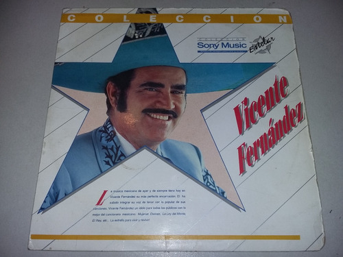 Lp Vinilo Disco Acetato Vicente Fernandez Exitos Ranchera