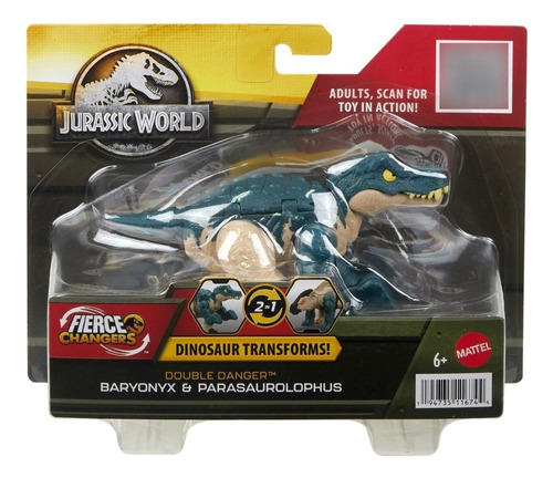 Jurassic World Dinosaurio 2 En 1 Parasaurolophus Y Baryonyx