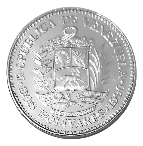 Moneda Venezolana Año 1990 - 2 Bolívares (Usado)