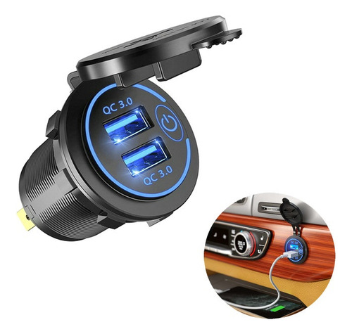 Cargador De Coche Con Enchufe De Carga Rápida Usb Dual 12v-2