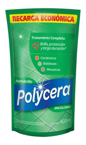 Polycera Ceras Para Pisos Autobrillo Incoloro 400ml