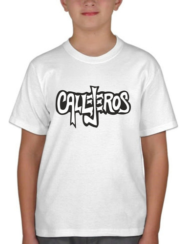 Remera Blanca Niño Sublimada Callejeros Todas Las Bandas