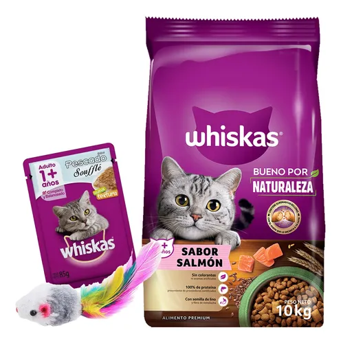 Alimento Whiskas Adultos Whiskas Gatos para gato adulto todos los tamaños sabor salmón de 10 kg