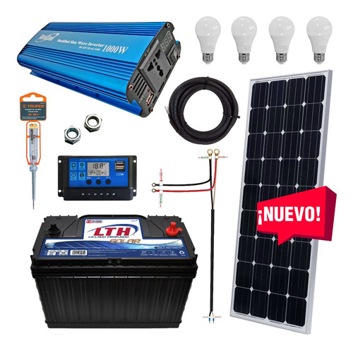 Kit Solar 900 Watts, Batería Lth, Completo Listo Para Usar (Usado)