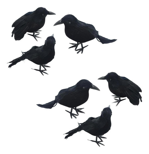 H 6x Simulación S De Halloween Pájaros Prop Modelo Animal