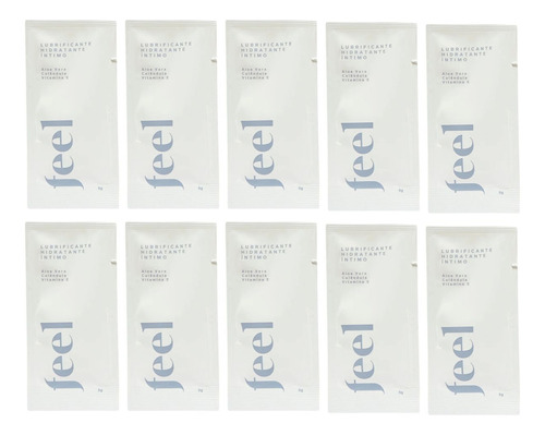 Kit de 10 bolsas de lubricantes hidratantes íntimos Feel Lub