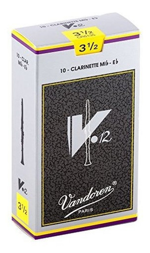 Cañas Vandoren V.12 Para Clarinete Sib, Fuerza 3.5; Caja 