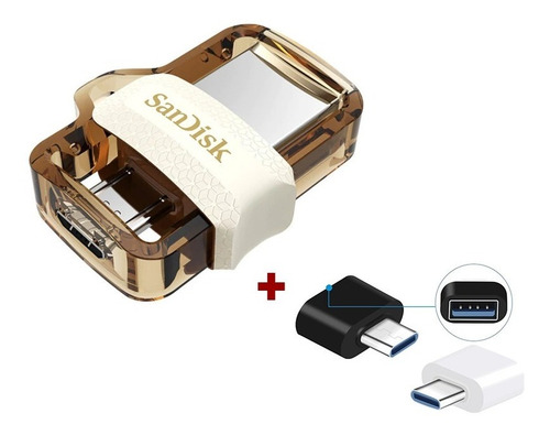 Pendrive Sandisk Ultra Dual M3.0 256gb 3.0 Dourado