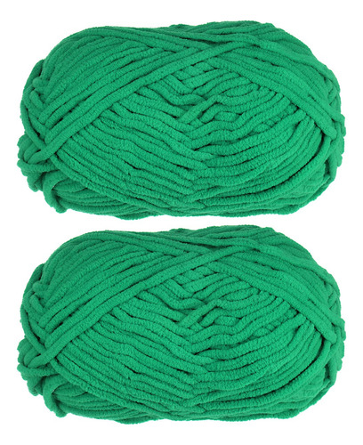 Hilo De Chenilla Suave Para Tejer 200g - Verde Color 2pzs