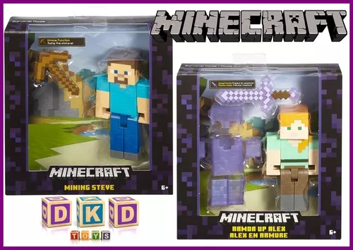 Kit bonecos minecraft steve aramdura creeper alex blocos de montar -  Brinquedos de Montar e Desmontar - Magazine Luiza