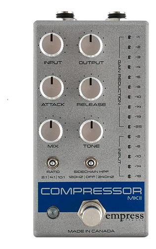 Empress Compresor Mkii Pedal De Efectos De Guitarra, Brillo. Color Transparente