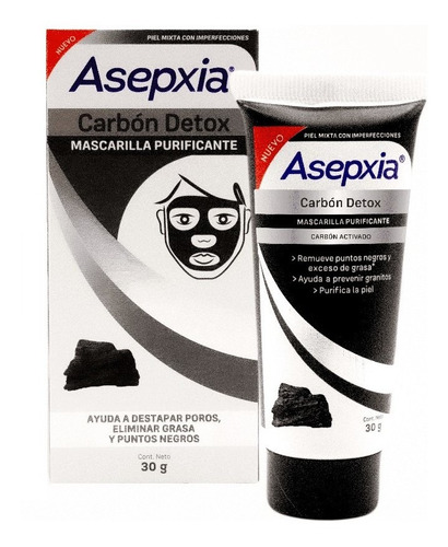 Mascarilla Facial Peel Off Asepxia Carbón Detox 30g