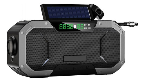Radio Am/fm Solar, Linterna Led Cargador Altavoz Bluetooth 