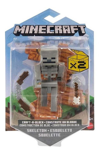 Minecraft Core Figura De 3.25 Con Crafting - Esqueleto Gtp0