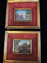 Comprar Par De Cuadros Con Miniaturas Pintadas Caballo, Personas . M