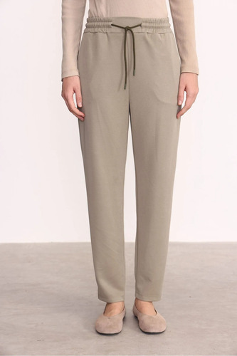 Pantalon Jogger Deportivo Mujer Con Cordon Fanny Yagmour Verde Claro Liso M
