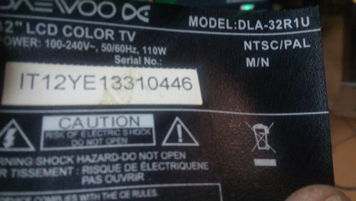 Vendo Tarjetas Para Tv Daewoo Lcd 32  Modelo Dla-32ru